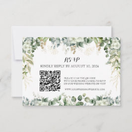 Elegância em Flor: Cartão de Resposta QR Prata