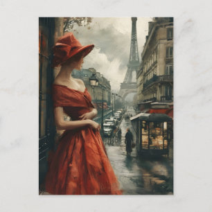 Elegância em Paris: Cartão Postal Antigo