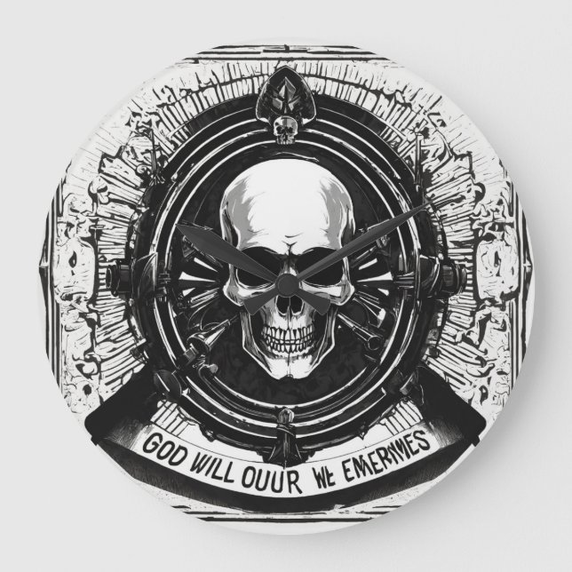 "Elegância Esqueletal: Mini Relógio de Parede do C (Frente)