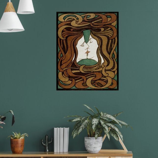 Elegância eterno: O Poster Beijo de Peter Behrens (Sala de Estar 1)