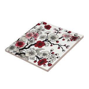 Elegância Flor de Cerejeira Vermelha - Flora Inspi