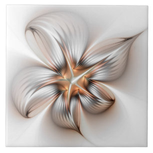 Elegância Floral Arte Fractal Abstrata Moderna
