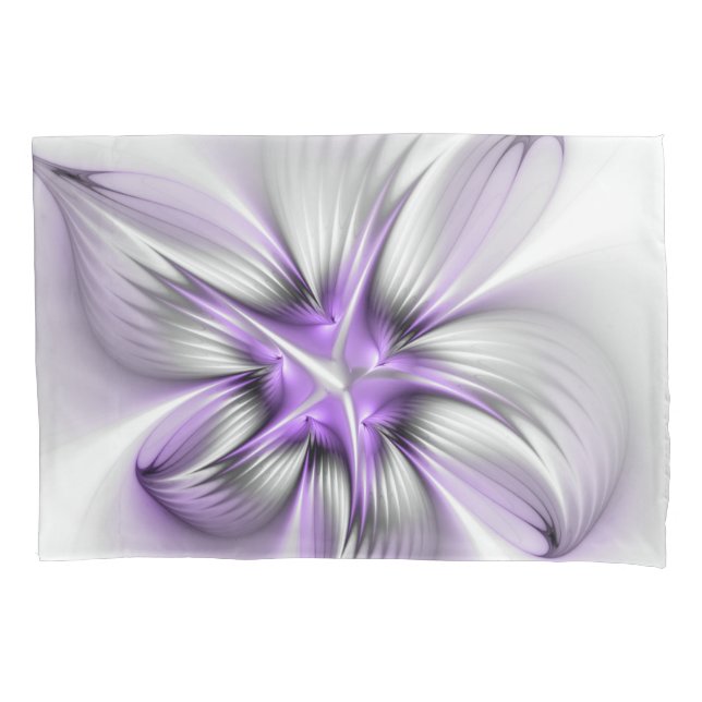 Elegância Floral Arte Fractal Abstrata Moderna Vio (Frente)