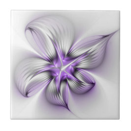 Elegância Floral Moderna Abstrato Violet Art