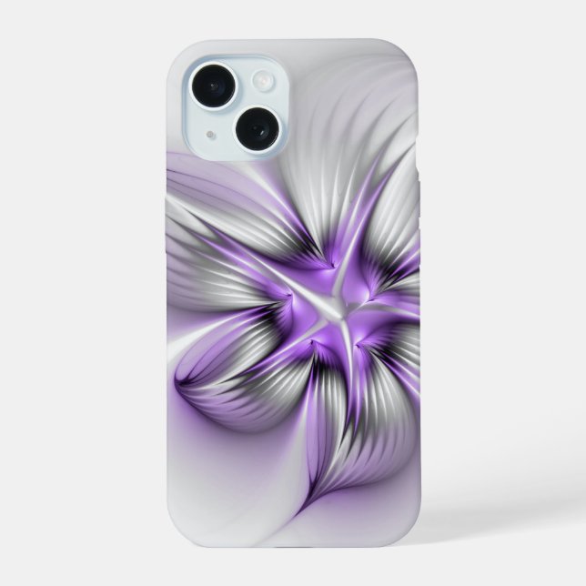 Elegância Floral Moderna Abstrato Violet Art (Verso)