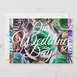 Elegância Floral Nosso Casamento Tipografia Branca