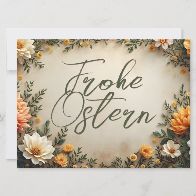 Elegância Floral - Saudações de Páscoa de Primaver (Frente)