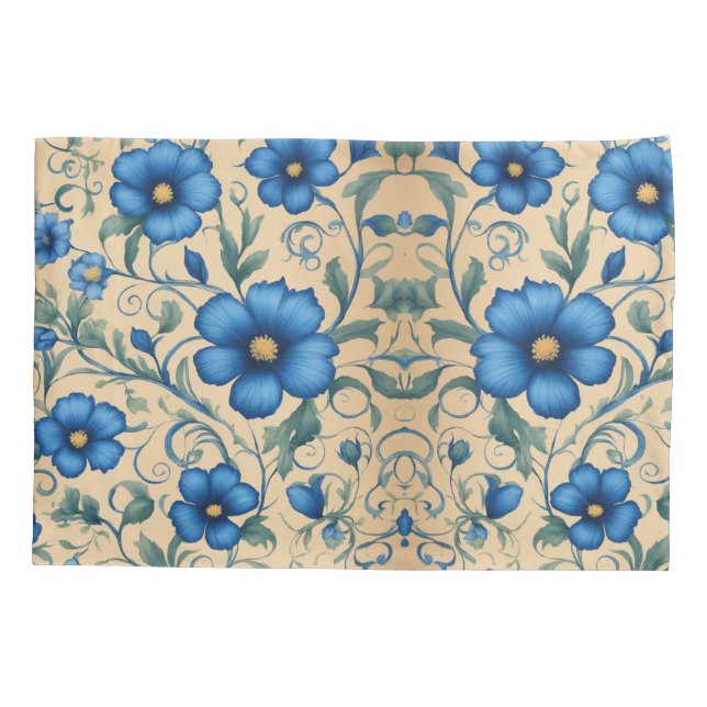 Elegância florescente: Design Floral Pillowcase (Verso)