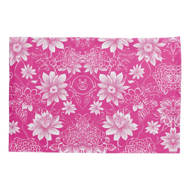 Elegância florescente: Design Floral Pillowcase (Verso)