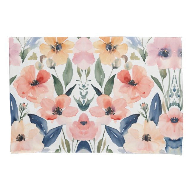 Elegância florescente: Design Floral Pillowcase (Frente)