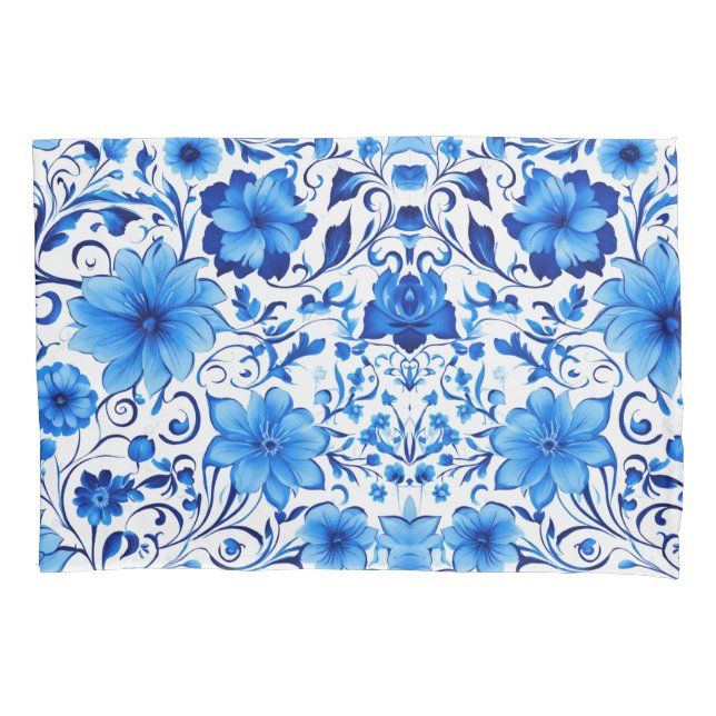 Elegância florescente: Design Floral Pillowcase (Frente)