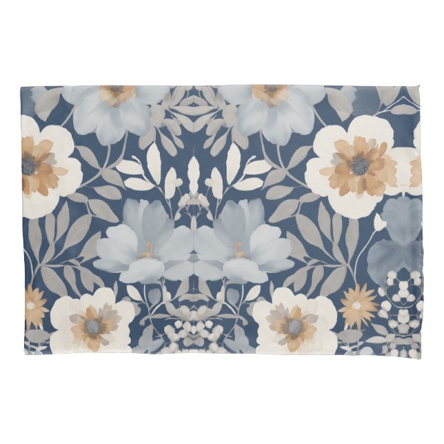 Elegância florescente: Design Floral Pillowcase (Frente)