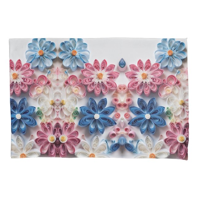 Elegância florescente: Design Floral Pillowcase (Frente)