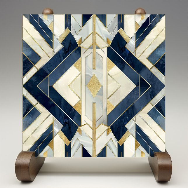 Elegância Geométrica Art Deco Azulejo Cerâmico (Criador carregado)