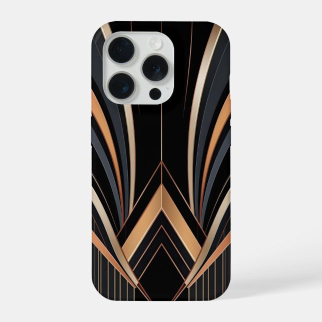 Elegância Geométrica Metálica Art Déco (Verso)