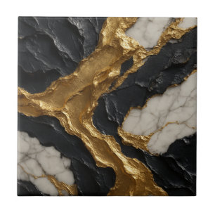 Elegância Golden Rift – Luxo em Mármore e Preto