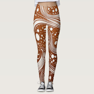Elegância Intrincada: Design Branco em Leggings Ma