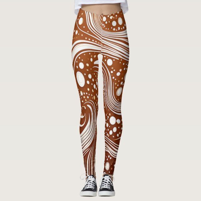 Elegância Intrincada: Design Branco em Leggings Ma (Frente)