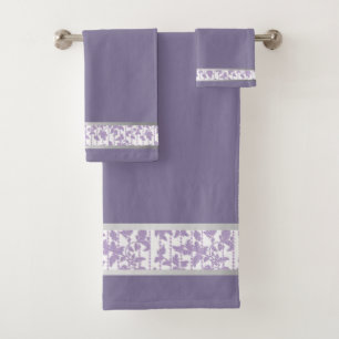 Elegância Lavanda e Prata: Conjunto de Toalhas Abs