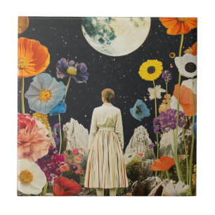 Elegância Lua - Visão Traseira da Mulher com Lua 3