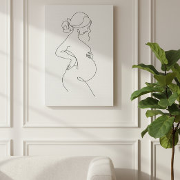 Elegância Materna: Arte Linear de Mulheres Grávida