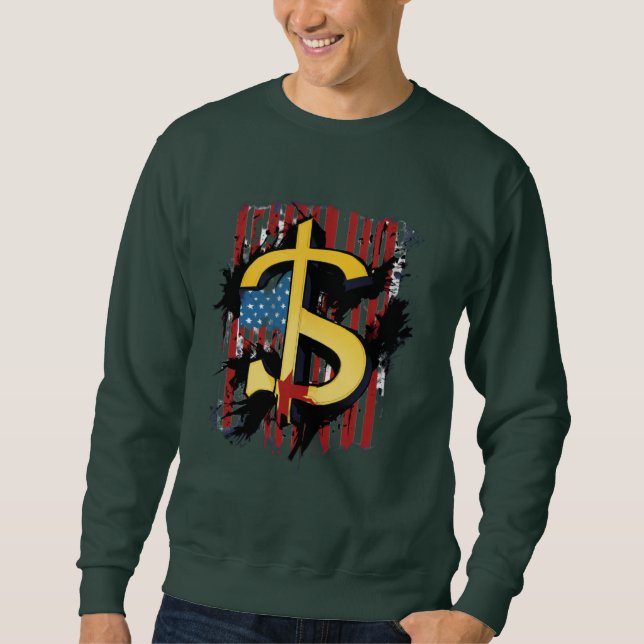 Elegância Monetária: Camiseta de Design de Dólar" (Frente)