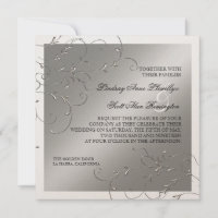 Elegância Negra, Convites De Casamento De Prata