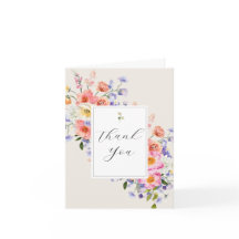 Elegância Pink Boho Floral Agradecimento