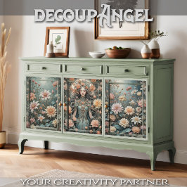 Elegância Romântica em Pêssego e Aqua - Decoupage 