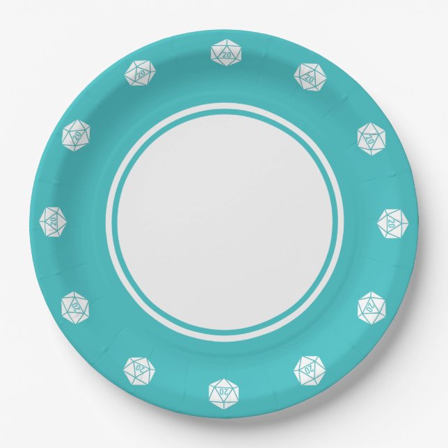 Elegância sobre a mesa em Prato de Papel Turquesa (Frente)