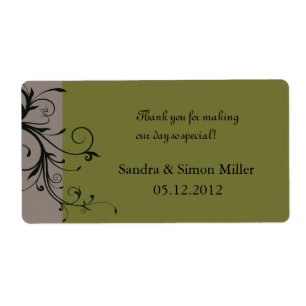Elegância suave - obrigado de casamento - etiqueta