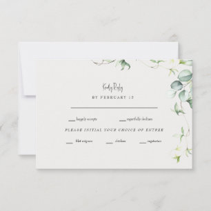 Elegância Verde Creme RSVP Casamento