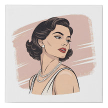 Elegância Vintage Pin-Up Impressão em Tela Envolvi