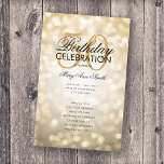 Elegant 50th Birthday Program Lights Gold w/ Menu<br><div class="desc">Elegant "Birthday Party Program" design with Sparkles & Lights in Gold w/ custom text.</div>