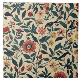 Elegant Art Nouveau Floral Bird Vintage Botanical