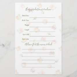 Elegant Baby in Bloom Baby Shower Guessing Game