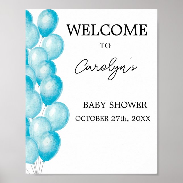 Elegant Baby Shower Welcome Poster (Frente)