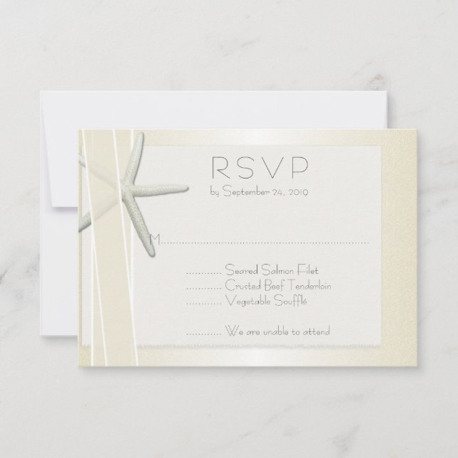 Elegant Beach Wedding RSVP Bayside Starfish (Frente)