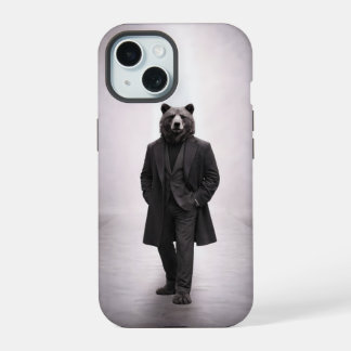 Elegant Bear in Classic Dark Suit Portrait