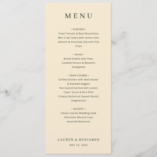 Elegant Beige Menu Template (Frente)