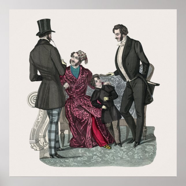 Elegant Biedermeier Gentlemen Poster (Frente)