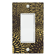 Elegant Black and Gold Vintage Floral Decorative