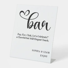 Elegant Black and White Bar Simple Script Wedding