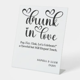 Elegant Black and White Drunk in Love Bar Wedding