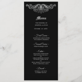 Elegant black and white Gothic Wedding Menu