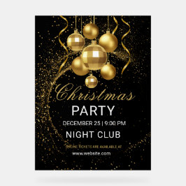 Elegant Black Gold Glitter Christmas Party