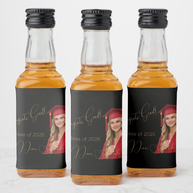 Elegant Black & Gold Graduation (Garrafas)