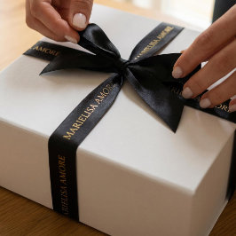 Elegant Black Gold Script Chocolate