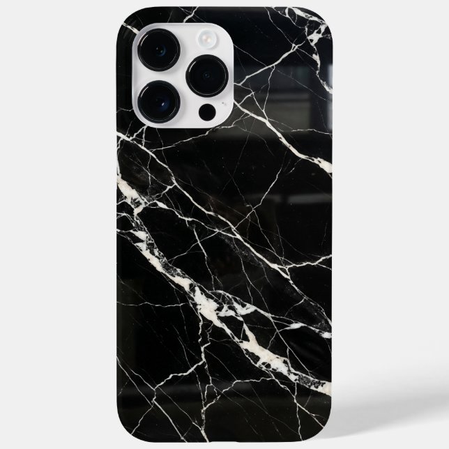Elegant Black Marble Texture iPhone Case (Verso)