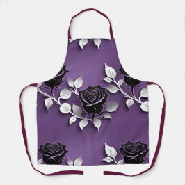 Elegant Black Roses With Silver Leaves